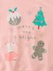 25th Anniversary Cartoon Christmas Print Girl's Autumn Hoodie Pullover