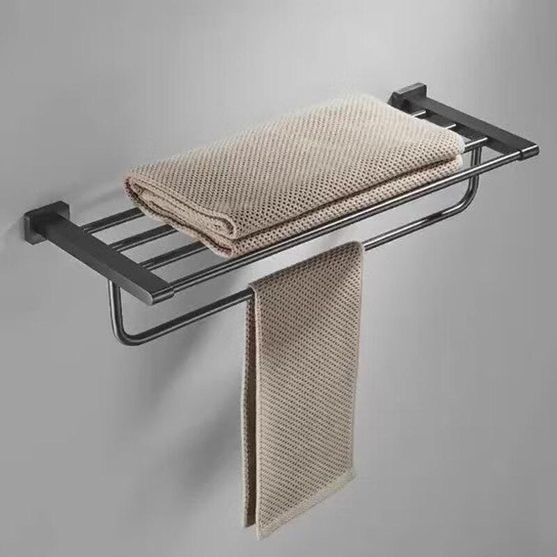 Miling Hengniu All-Copper Gunmetal Grey Bath Towel Rack