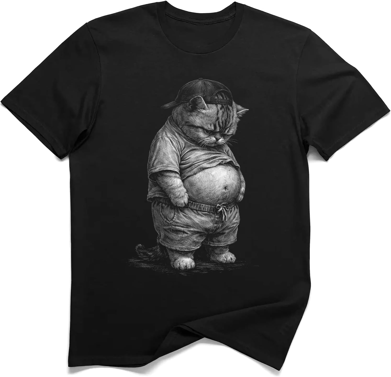 

Grumpy Kitty Dad BOD Funny Chubby Cat T-Shirt S разноцветный