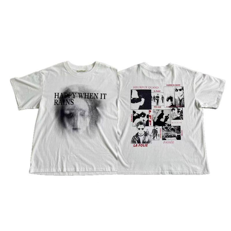 

Vintage Retro Heavyweight Pure Cotton Washable T-shirt for Men and Women American High Street Trend Loose Casual Half-sleeved 4XL