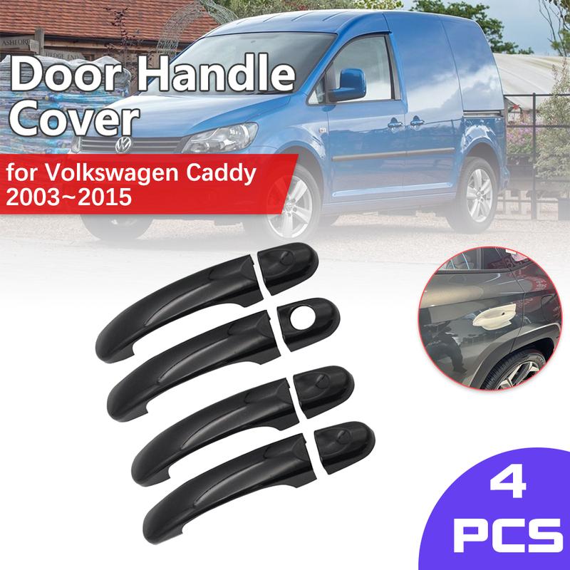 Car Black Chrome Door Handle Cover for Volkswagen VW T5 T6 2K Transporter Caddy 2003~2015 Trim Set Car Cap Styling Accessories