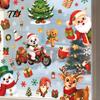 Santa Claus Snowman Stickers 6Pcs Christmas Window Cling, Penguin Reindeer Static Glass Cute Cartoon Adhesives Decals for Storefront, No Glue Reusable