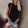 2026 Spring/Summer New Solid Color T-Shirt Top for Women, Casual Round Neck Short Sleeve