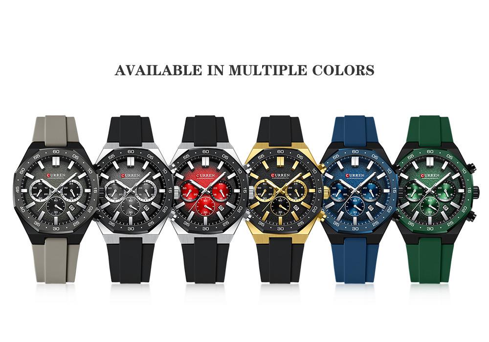CURREN 8489 Men's Waterproof Six-Hand Quartz Sports Watch with Calendar Strap
