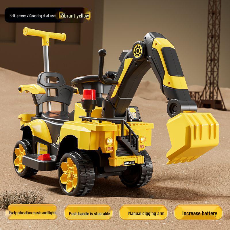 Children's Electric Excavator Ride-On: Remote Control Digger Toy for Boys and Girls