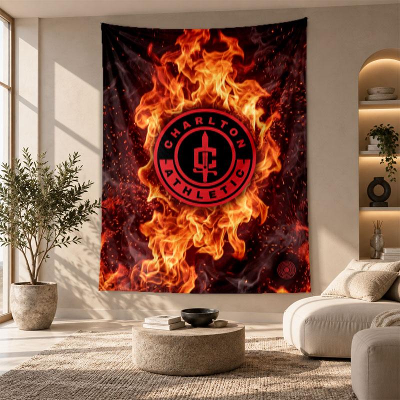 Dekorativer Wandteppich, Charlton Athletic FC Aufdruck Wandkunst, Leichte Wanddekoration Für Schlafzimmer Hintergrund