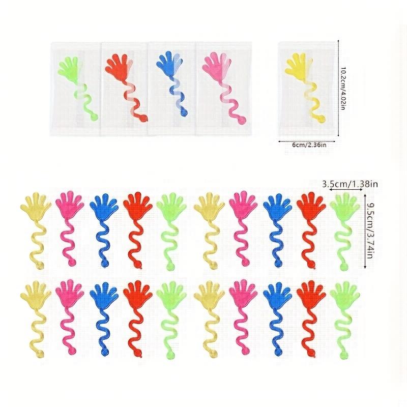 70ks Sortiment Malé třpytivé plácací ruce, Dárky na Valentýna, Dárky na narozeninovou oslavu, Lepkavé ruce, Antistresové rekvizity, Halloweenské výplně do košíku