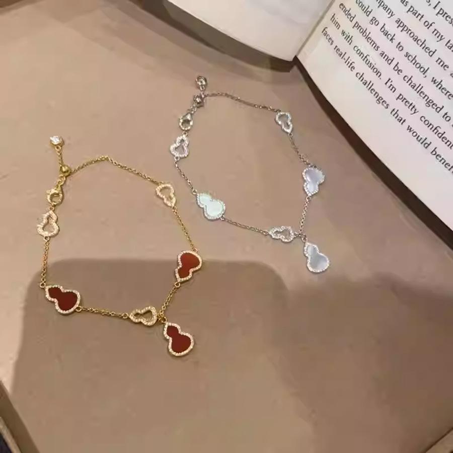 24k Zircon Acetic Acid Board Gourd Pendant Bracelet New Chinese Fashion Light Luxury Bracelet Simple Jewelry