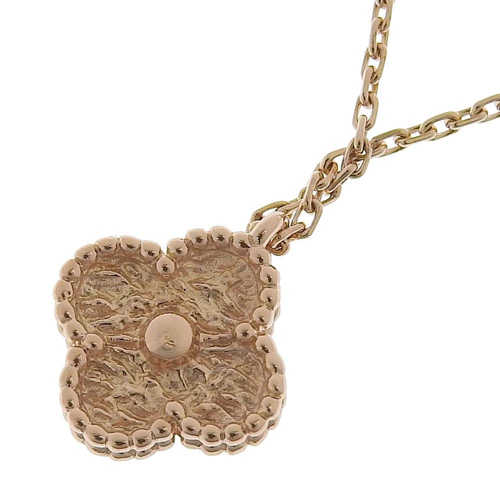 Van Cleef & Arpels Sweet Alhambra Necklace K18 Pink Gold Clover 3g Women Used