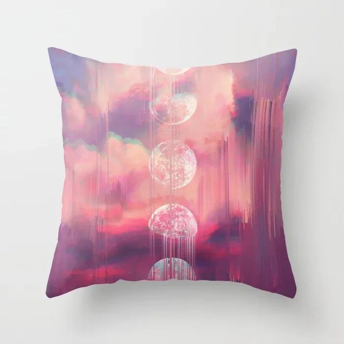 Bedroom Living Room Sofa Office Cushion Cover Pillowcase Pink Sky Cloud Pillow