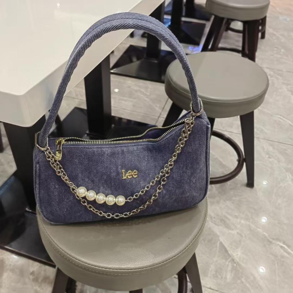 New Lee Fabric Portable Underarm Shoulder Bag Regular Women's Vintage Washed Blue LE220009M-503