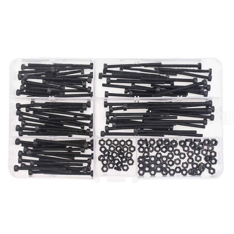 200pcs Stainless Steels Machine Screws Nut and Bolt Replacement Socket Head Caps Screws Hardware Assortment Set