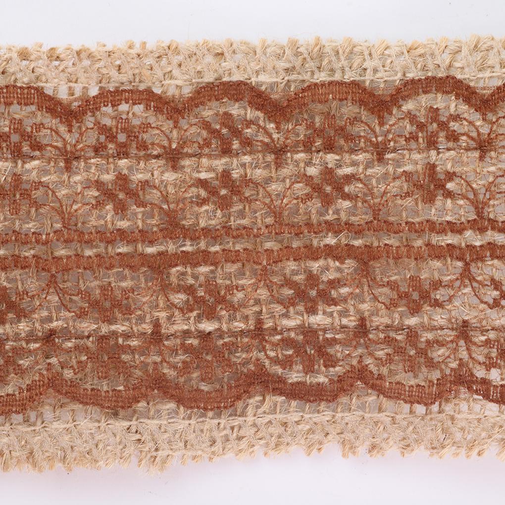 Natural Jute Burlap Hessian Ribbon +lace Trim Edge Vintage Wedding Rustic