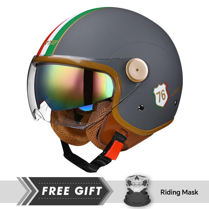 Men Women Retro Semi-open Helmets DOT ECE Open Face Helmets Motorcycle Accessories Cascos Para Motos 3/4 Open Half Helmet