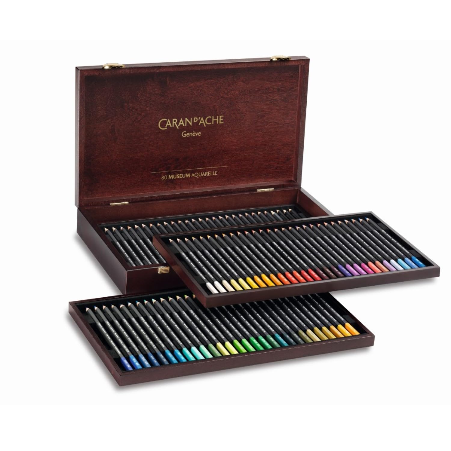 

Karan Dash 3510-476 Museum Aquarelle Water-Soluble Colored Pencils, 80-Piece Set, Wooden Box