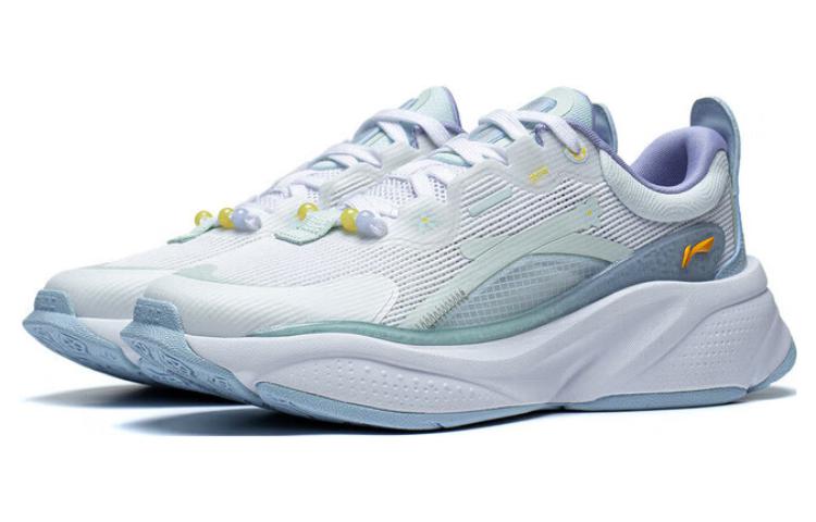 Li Ning Soft Slip Resistant Abrasion Resistant Low top Casual Shoes Women's White Blue AGLT052-4