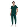 Soild Scrub Working Uniform Suit For Men's Cross V-Neck Short Sleeve Fun T-Shirts Workwear Tee With Pockets