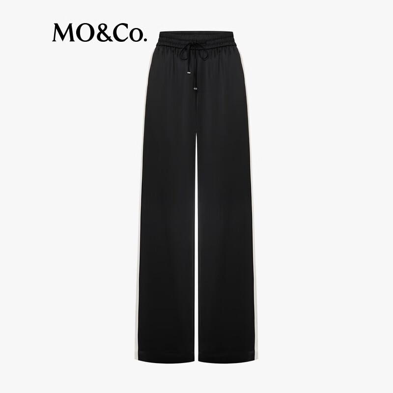 MO&Co. Summer High-Waist Acetate Satin Casual Pants