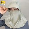 1Pc Ice Silk Sun Hat Face-Protecting Sunscreen Cool Breathes Anti-Ultraviolet Hat With Shawl Women Outdoor Cycling Sun Hat