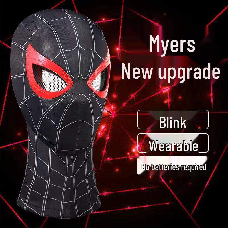 Spider-Man Electric Light-Up Mask - Miles Cosplay Halloween Toy Gift