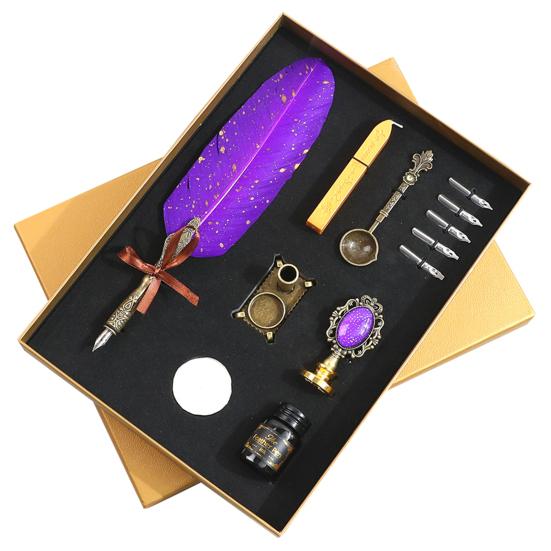 1 sada brků Sada pěkně vypadající smysluplná nerezová ocel hladká psací pera s inkoustem Sada psacích potřeb