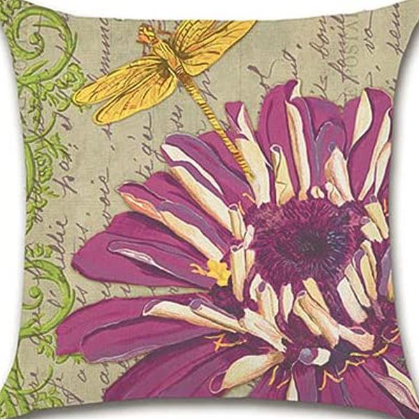 Retro Plant Floral Print Linen Pillow Case Home Living Room Sofa Car Cushion Pillow