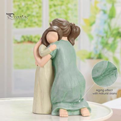 Mother Daughter Figurine Resin Mother Daughter Hugging Statue Birthday Mother's Day Gift for Bedroom Living Room Decor