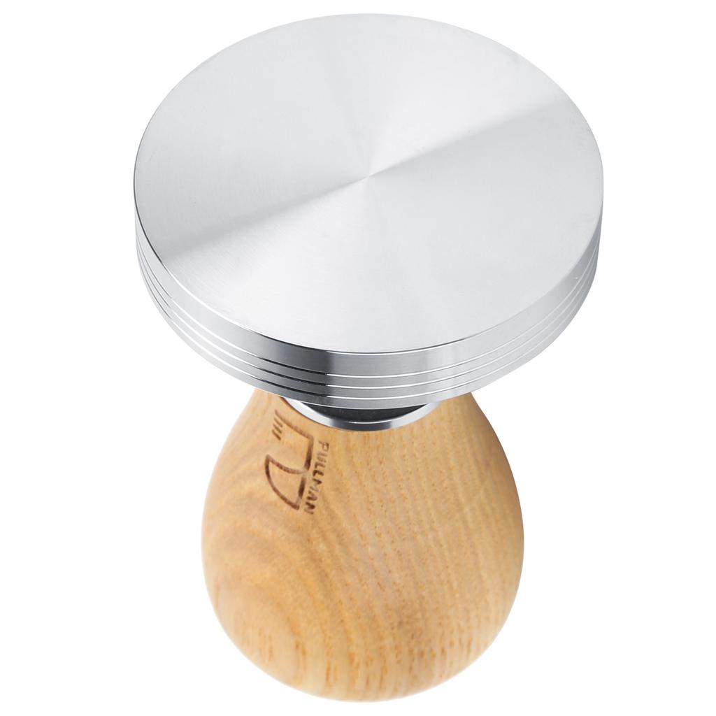 58mm Stainless Steel Flat Coffee Tamper Powder Pressed Hammer with Height Wooden Handle