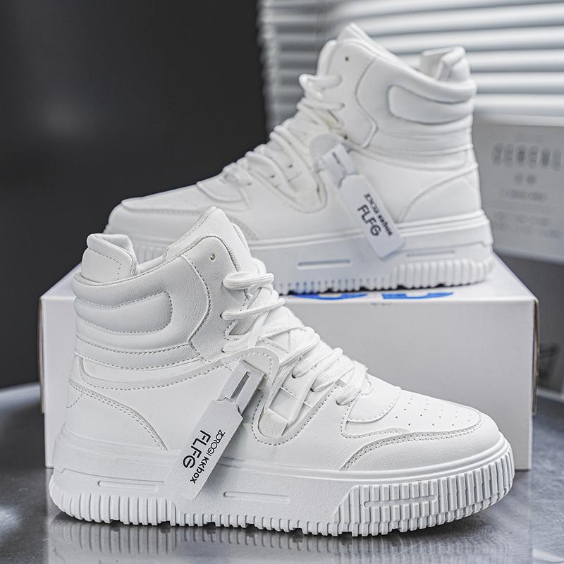 Casual Sneaker High-top Male Sneakers Shoes for Men Skateboard Sports and Leisure Wear-resistant Non-Slip All-match New