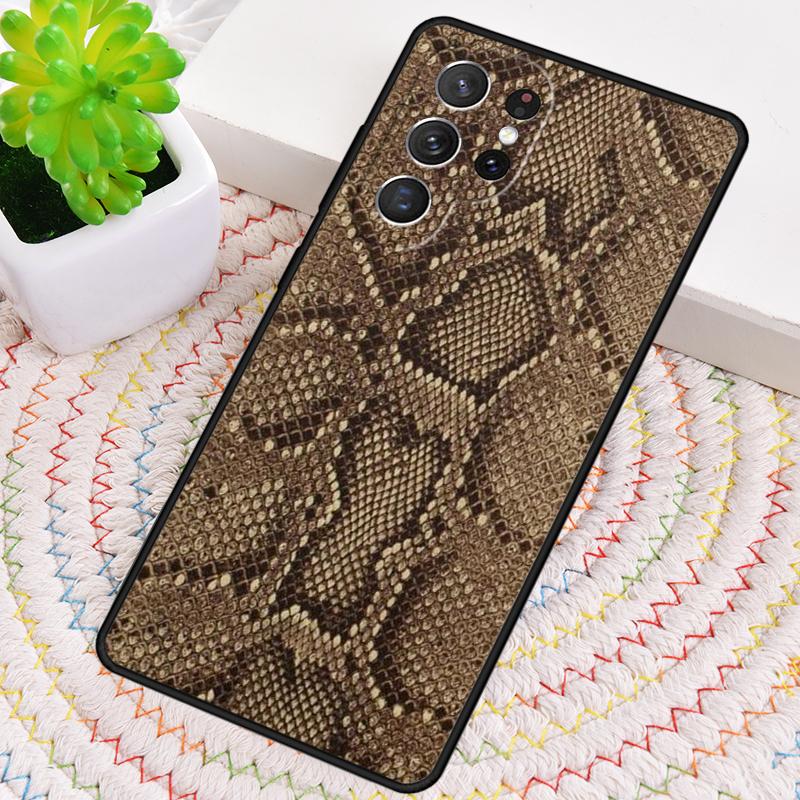 Snake skin texture soft TPU Phone Case For Samsung Galaxy note 10 pro S26 S25 S24 S23 S22 Ultra Plus S21 FE S20 Shockproof Cover