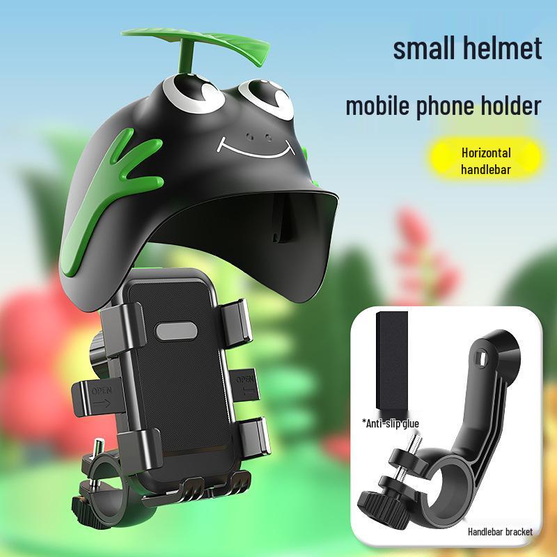 Compact Helmet Phone Holder & Sun/Rain Shield for Scooter/Motorcycle/Bicycle Riders.