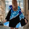Women's Gradient Stripe Speckle Ethnic 3D Print Long Sleeve Open Front Cardigan, Casual Loose Fit Lightweight Street Style Outerwear