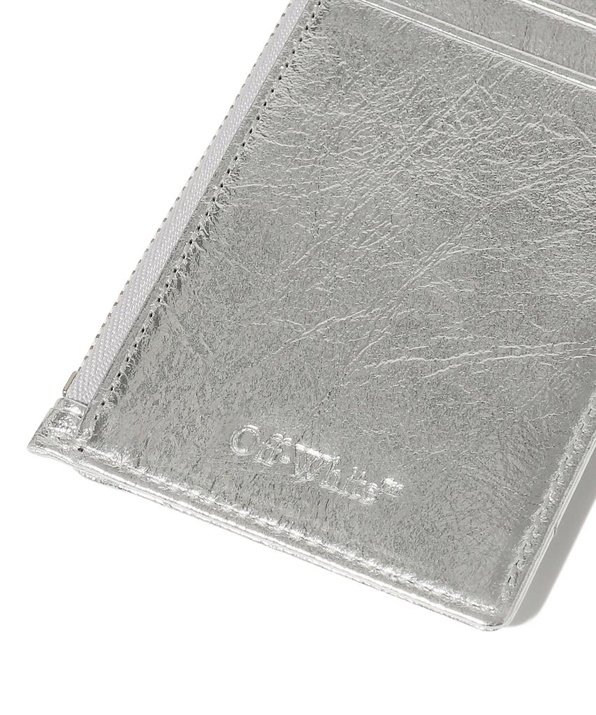 Off-White Quilted Card Wallet Short (Silver)