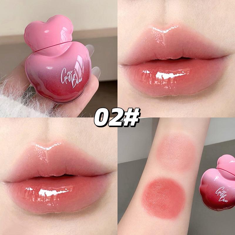 

Gege Bear Love Heart Glossy Lipstick: Radiant, Whitening, Mirror-Finish for Student Parties 12g