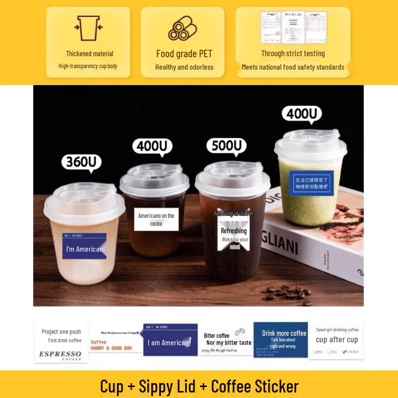 Transparent Disposable Beverage Cup with Lid