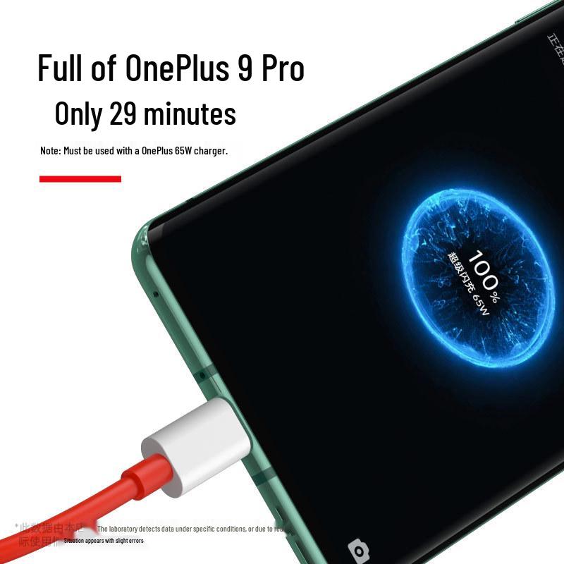 Dual-Head Type-C PD Fast Charge Cable, Compatible with OnePlus DASH 65W Charger for Models 10/9T/9/8T/8Pro.