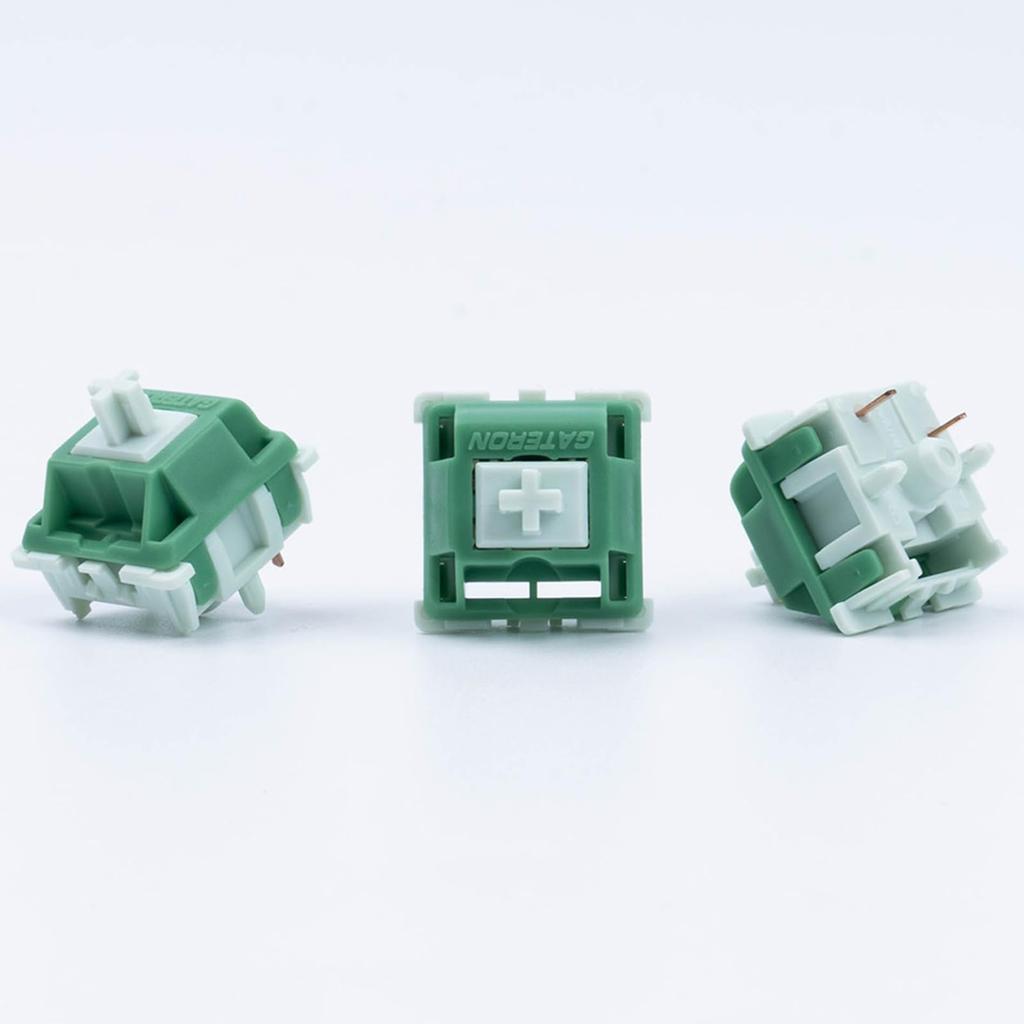 GATERON Green Apple Keyboard Heavy Tactile Through Hole RGB LED 5 Pin Green 22mm Dual Stage Spring Factory 63gf Key Switches for MX Mechanical