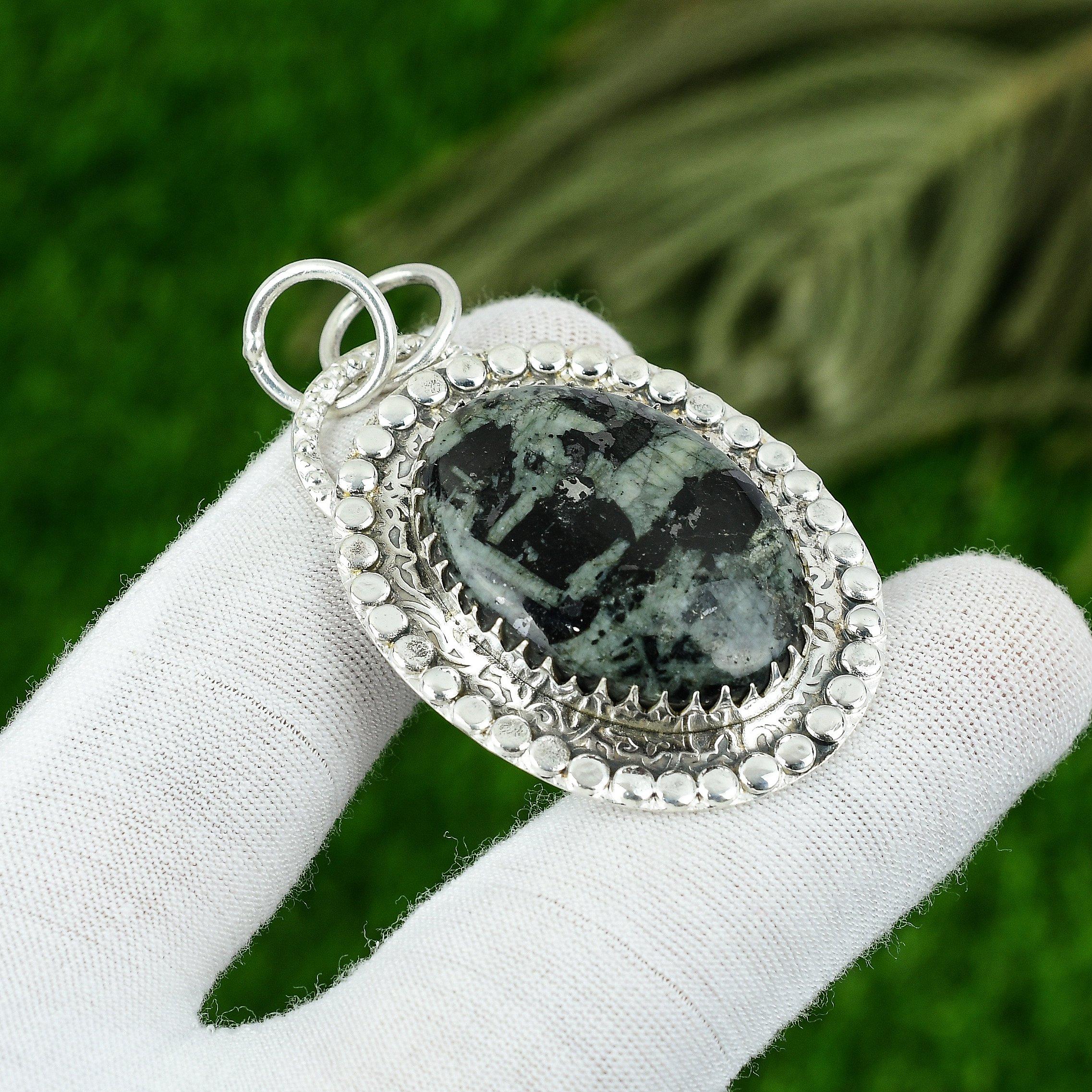 

Natural Star Galaxy Gemstone Jewelry 925 Sterling Silver Pendant For Girls