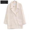 DOUBLE STANDARD CLOTHING White Pile Double-breasted Jacket with Pearl Buttons Jacket 36 IvoryUsed