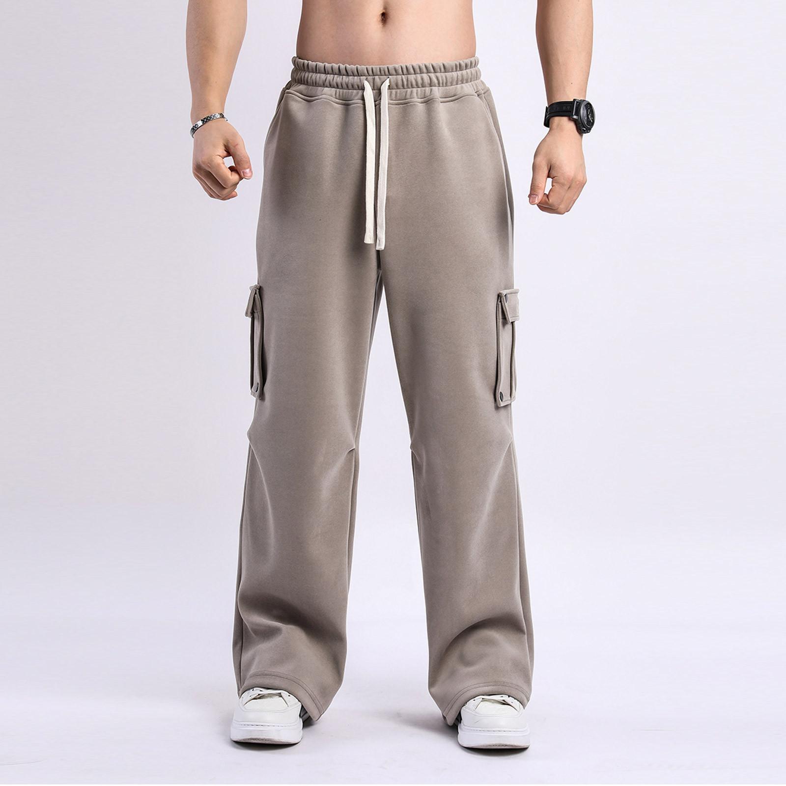 

Повседневные спортивные брюки мужские свободные длинные вставки фитнес бег тренировочные брюки XL