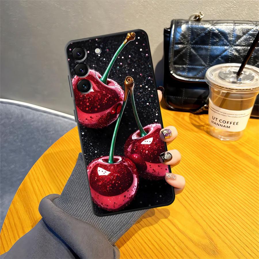 Case for Samsung Galaxy A13 A20 A16 A40 A12 A70 A15 A17 A50 A04 A06 A05 Funda Phone Cover Cherry Pattern
