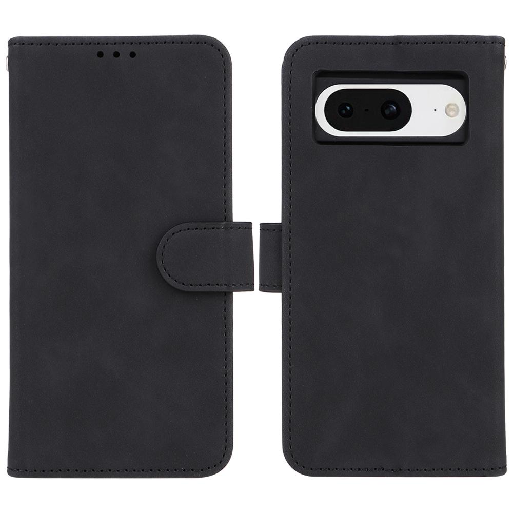 

For Google Pixel 8 Leather Flip Wallet Phone Case Skin-Touch Shockproof Stand Cover Black