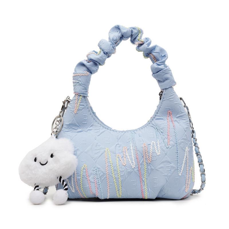 Canvas Shoulder Bag For Women With Chain Detail Perfect For Daily Casual Use