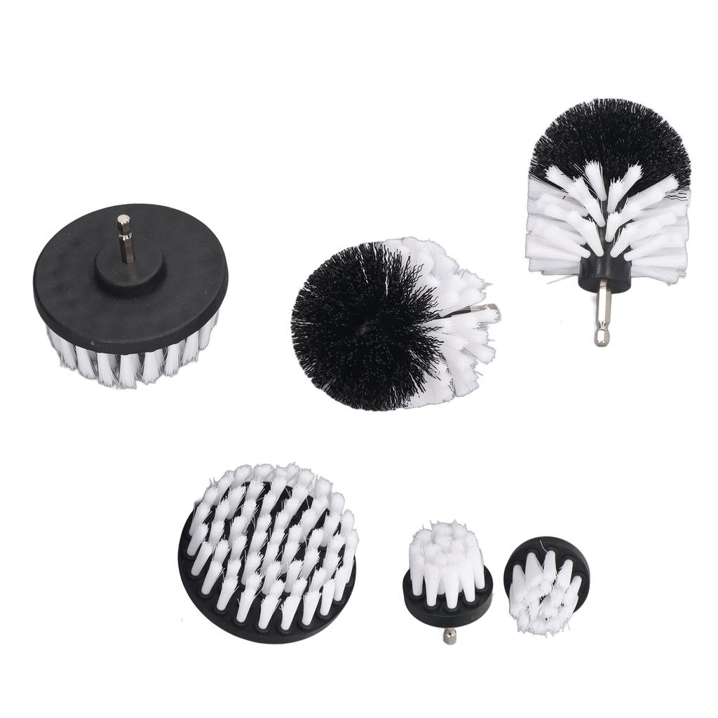 6Pcs Drill Cleaning Brush White Soft Nylon Bristles Wear Resistant Drill Brush Power Scrubber for