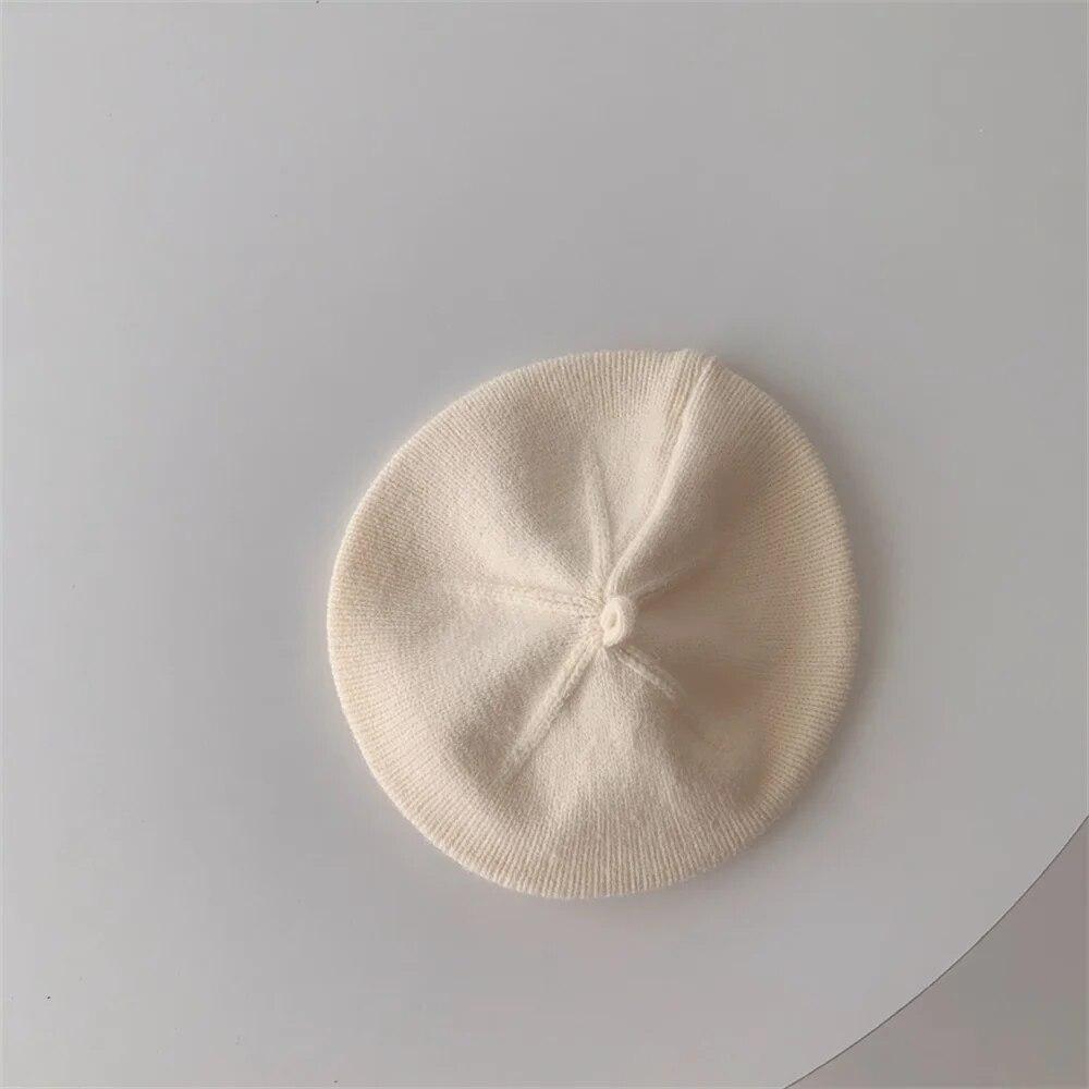 Pălărie beretă tricotată pentru bebeluși la modă, culoare solidă, pălării calde pentru copii, șapcă de toamnă și iarnă pentru fete, accesorii pentru bonetă pentru copii
