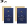 2Pcs Party Supplies For Blessing Gift Kraft Paper Valentine's Day Valentine Cards Vintage With Envelope Cartoon Pattern