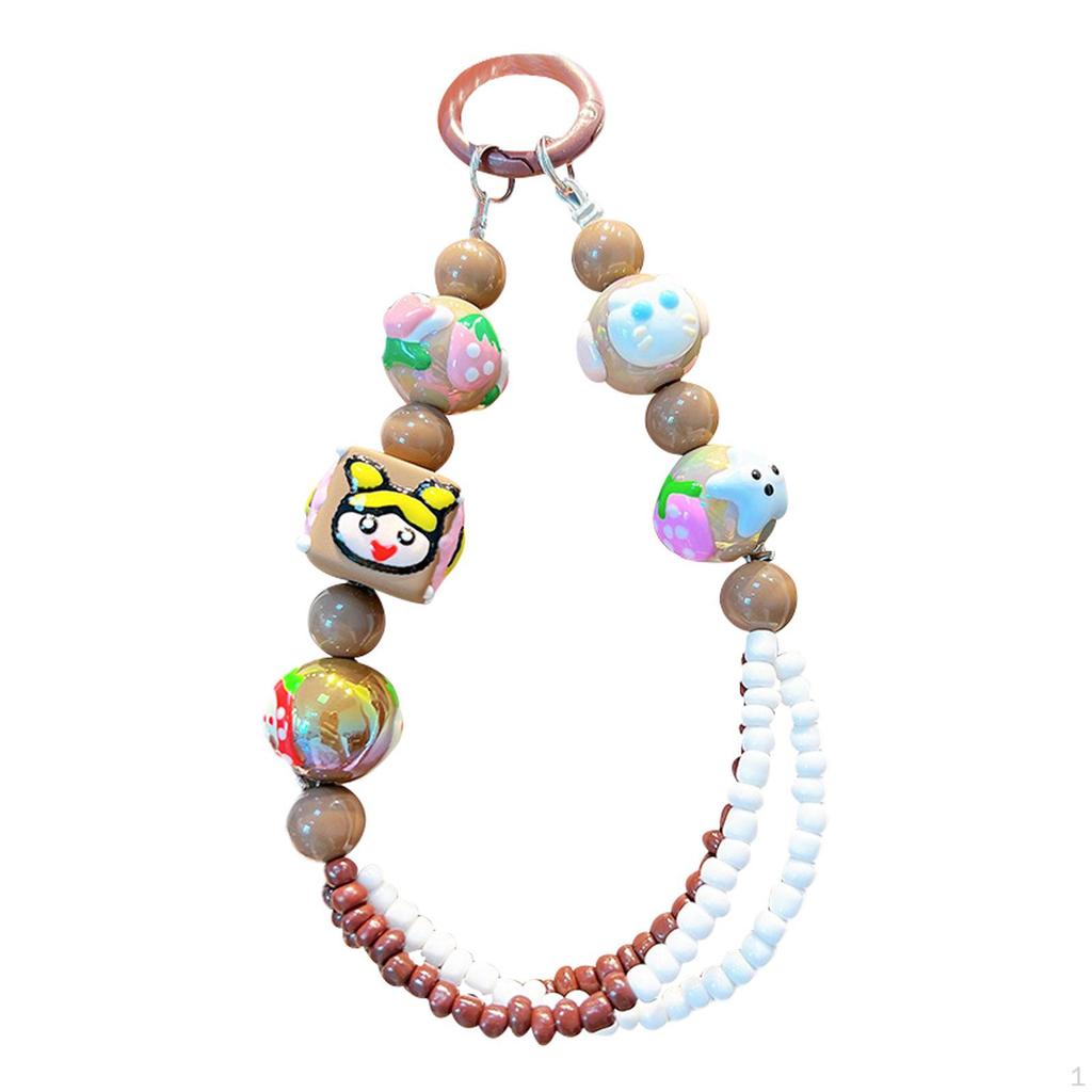 Beaded Keychain Car Key Ring Bangle Chain for Bags Purse Girls Gift