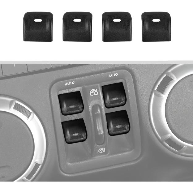 JWWY for JK Center Console Window Control Switch Knob Protection Cover Trim Compatible with 2012-2017 Jeep Wrangler JK KU Interior Accessories