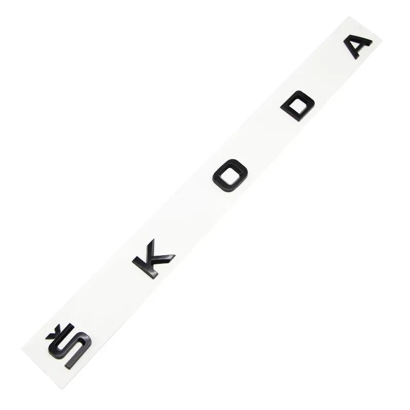 

ABS car Emblem Skoda Letter front hood Rear Tailgate trunk Decals badge sticker For Skoda Rapid Octavia A5 RS Kodiaq Fabia A7