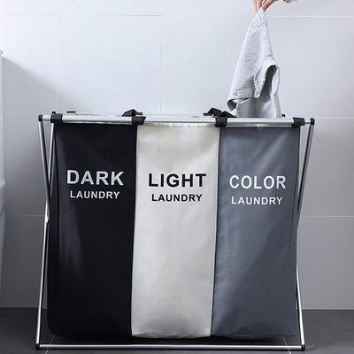 Panier à linge pliable yazi grande capacité, avec séparateurs, imperméable, fin, tissu Oxford, pour vêtements et rangement divers, style européen élégant